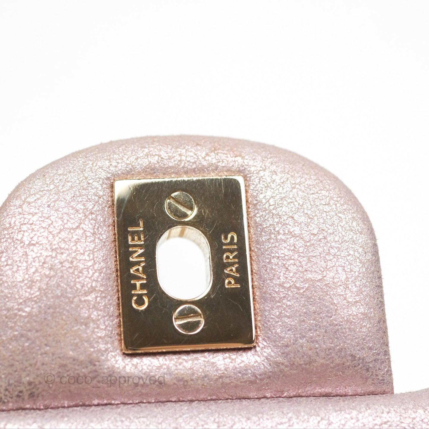 Chanel Mini Square Metallic Rose Gold Goatskin Gold Hardware 14B