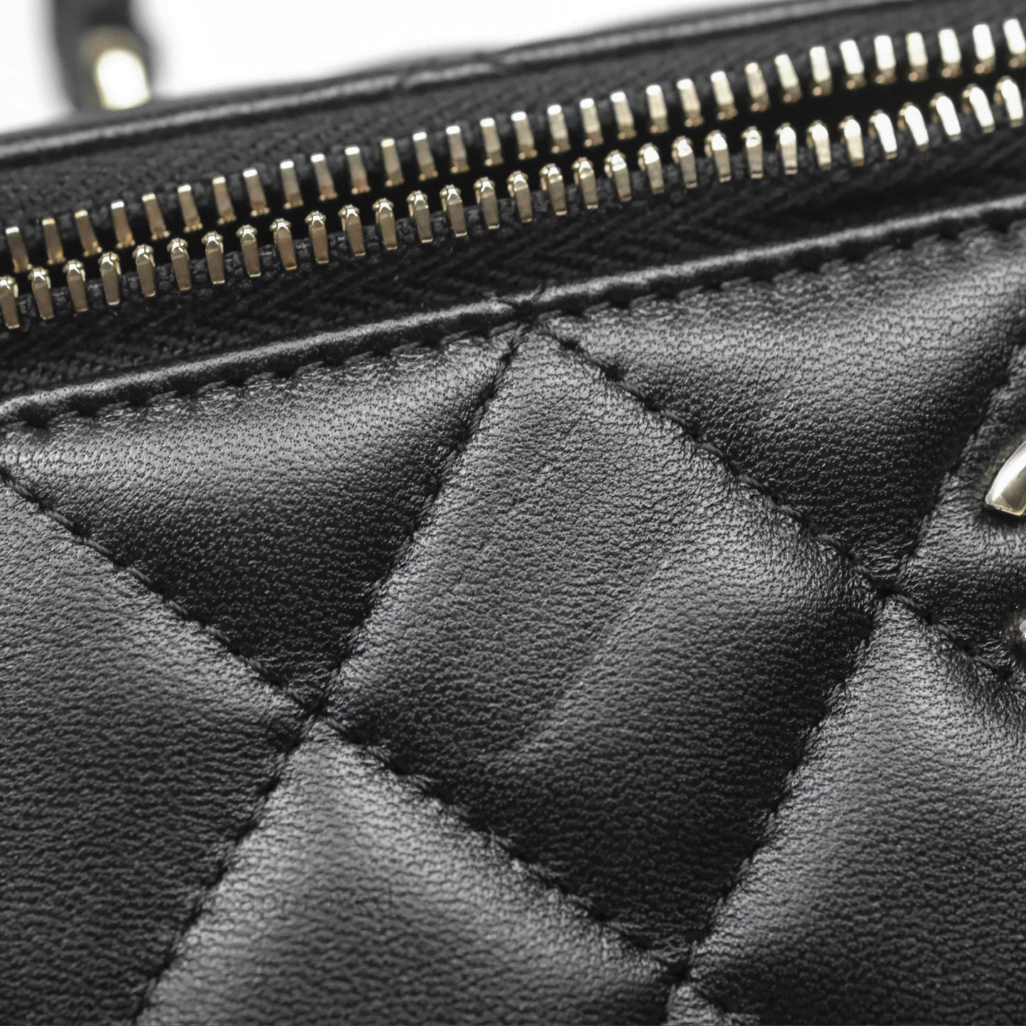 Chanel Vanity Rectangular Top Handle Black Lambskin Gold Hardware