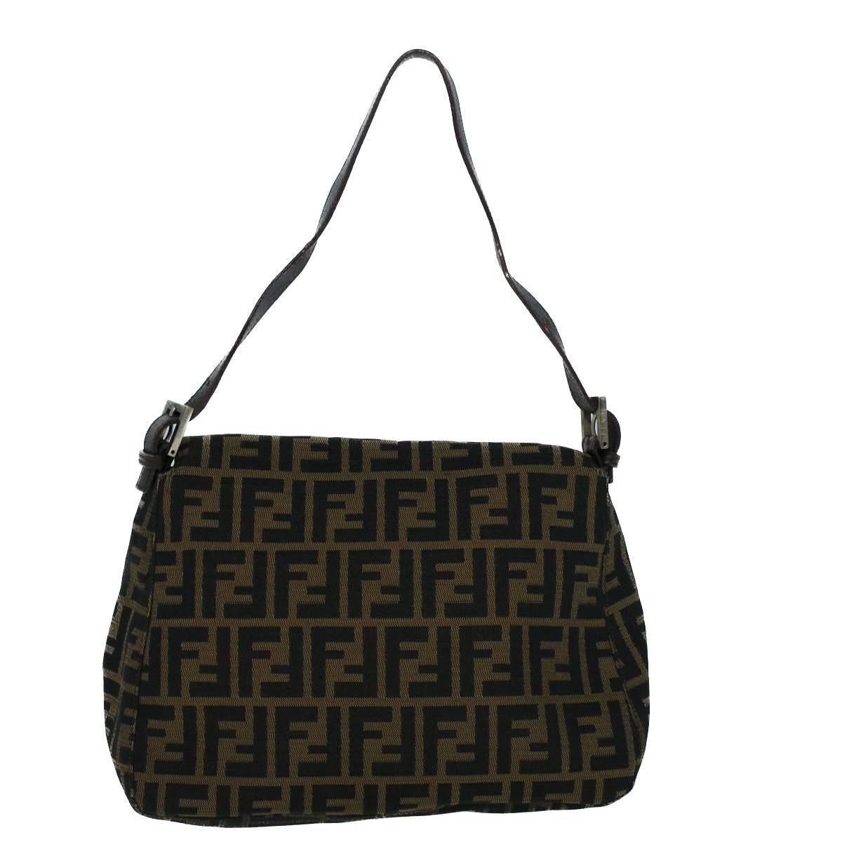 Luxury FendiZucca Canvas Mamma Baguette Shoulder Bag Brown Black56073