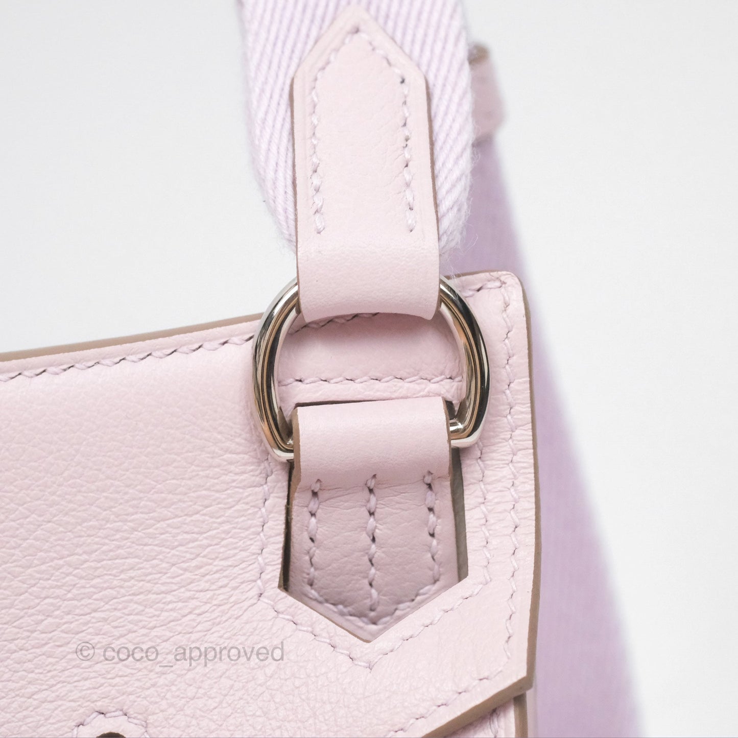 Hermès Mini Jypsiere Mauve Pale Evercolor Palladium Hardware