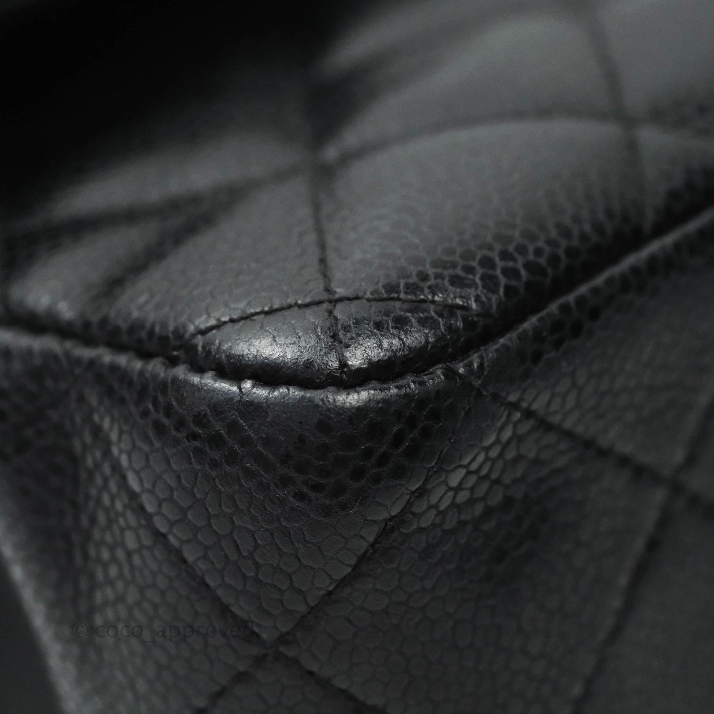 Chanel Quilted Jumbo Double Flap Black Caviar Silver Hardware⁣⁣