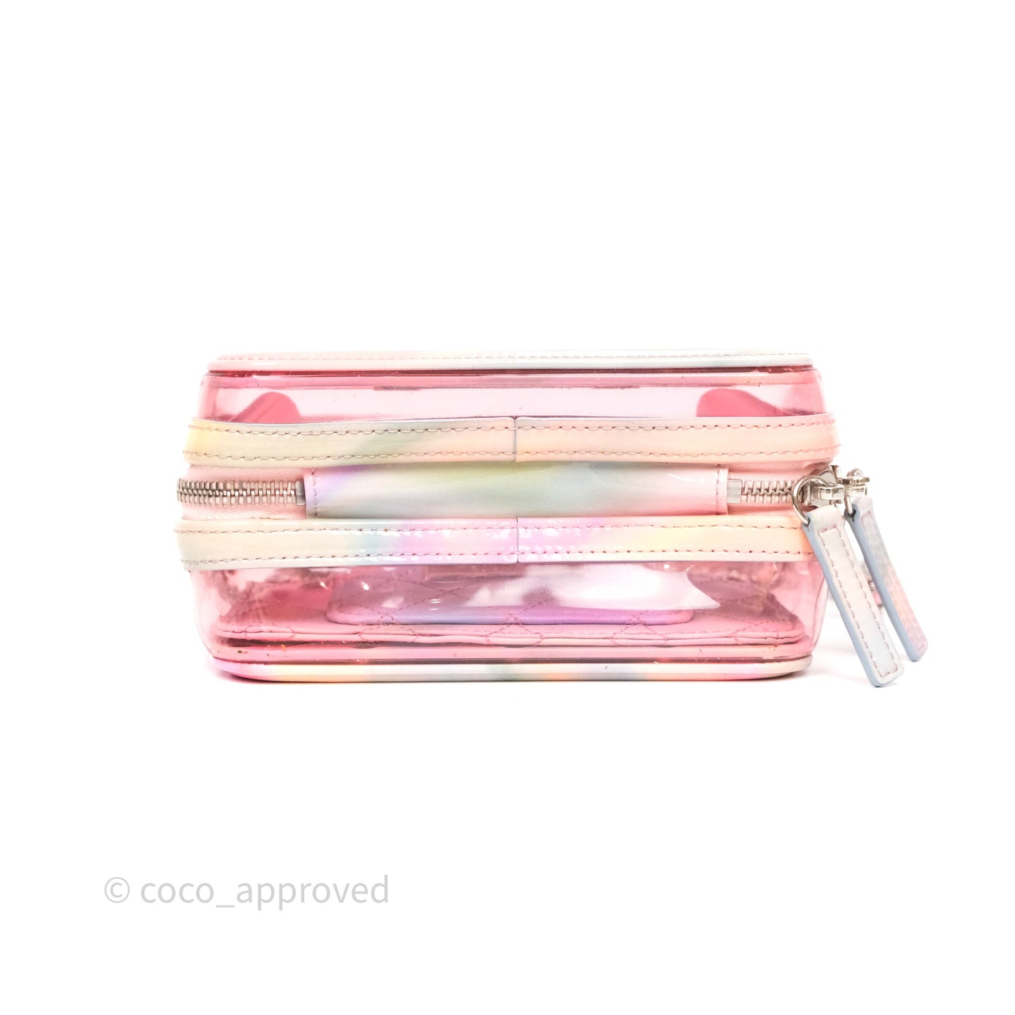 Chanel Filigree Pink Vanity Case PVC Silver Hardware