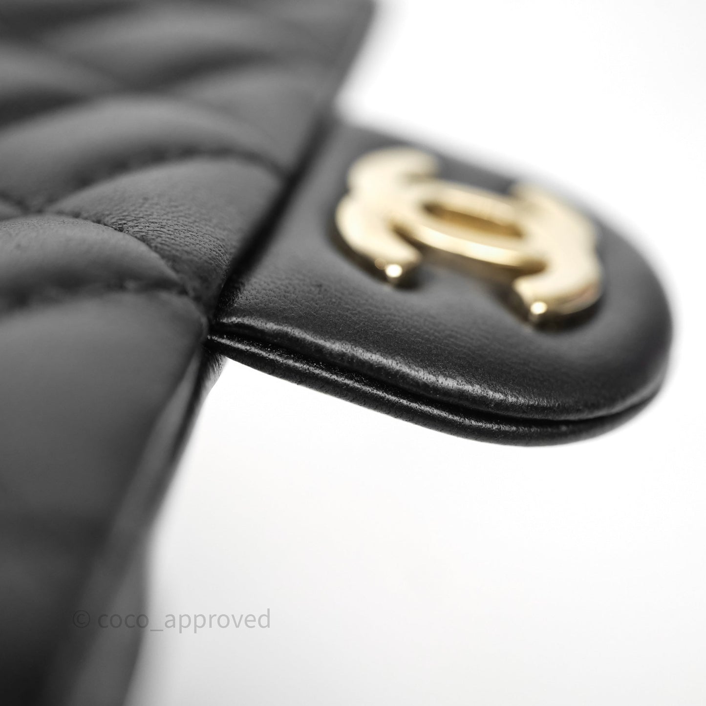 Chanel Mini Square Quilted Black Lambskin Gold Hardware