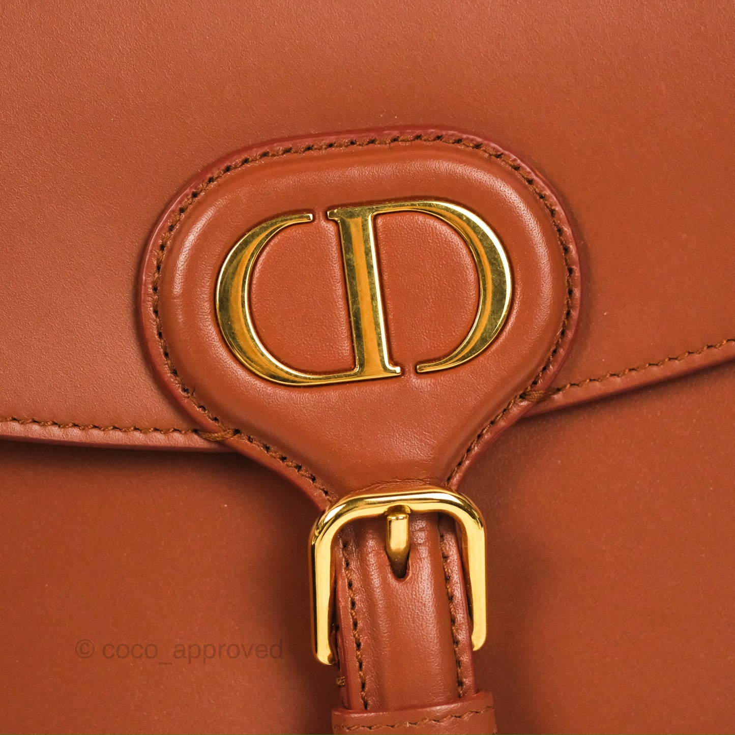 Christian Dior Medium Bobby Flap Camel Box Calfskin