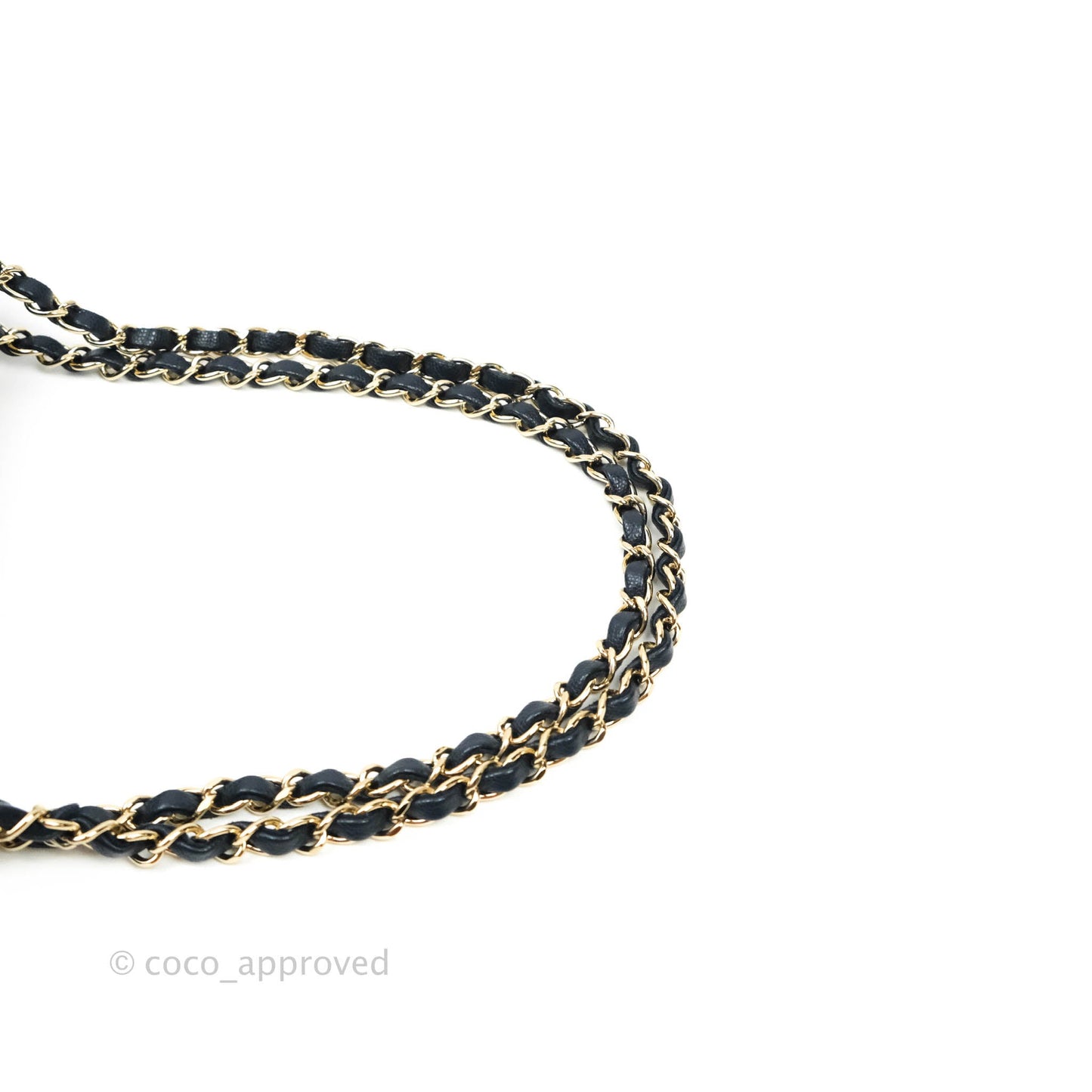Chanel Quilted M/L Medium Double Flap Navy Caviar Gold Hardware