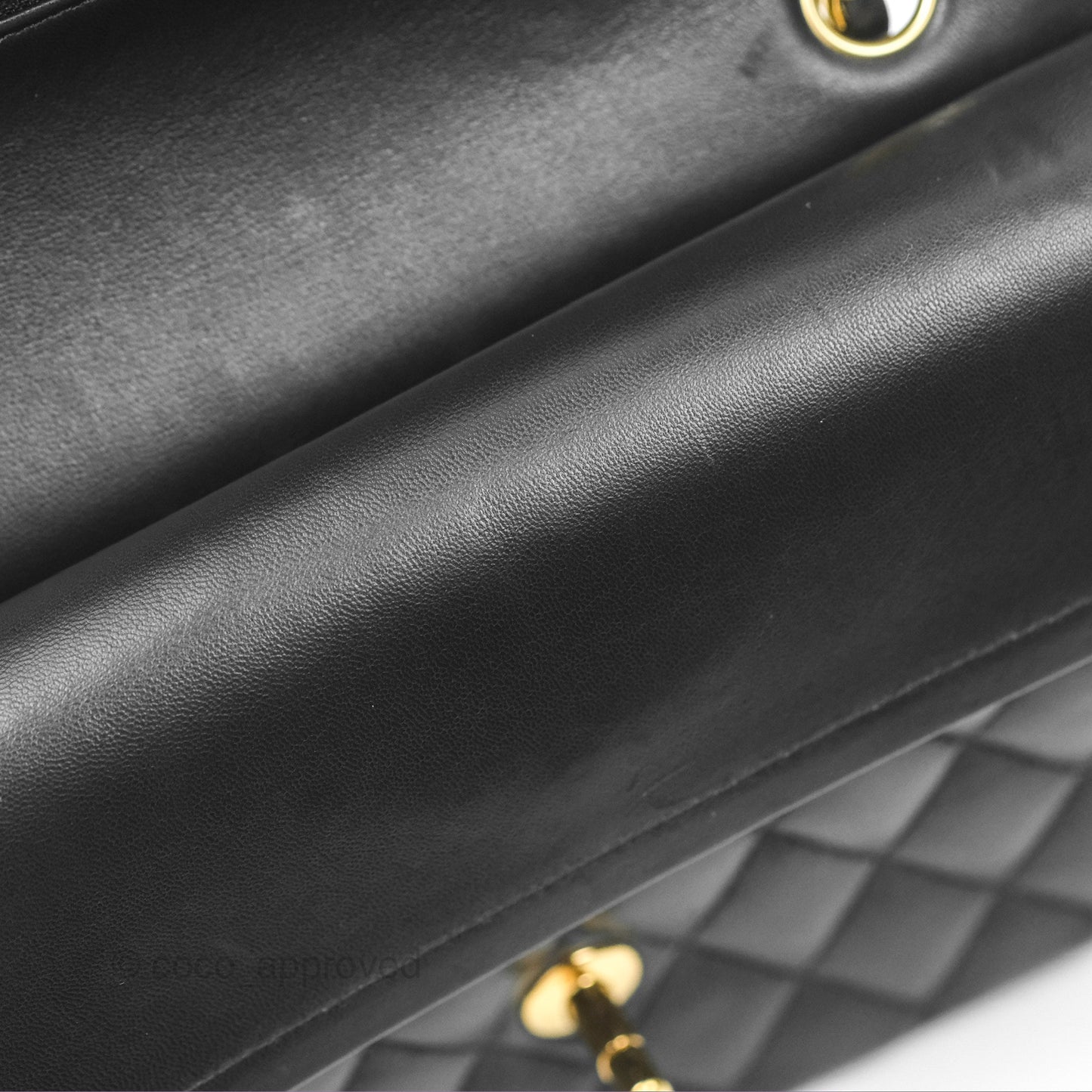 Chanel Classic M/L Medium Flap Quilted Black Lambskin Gold Hardware