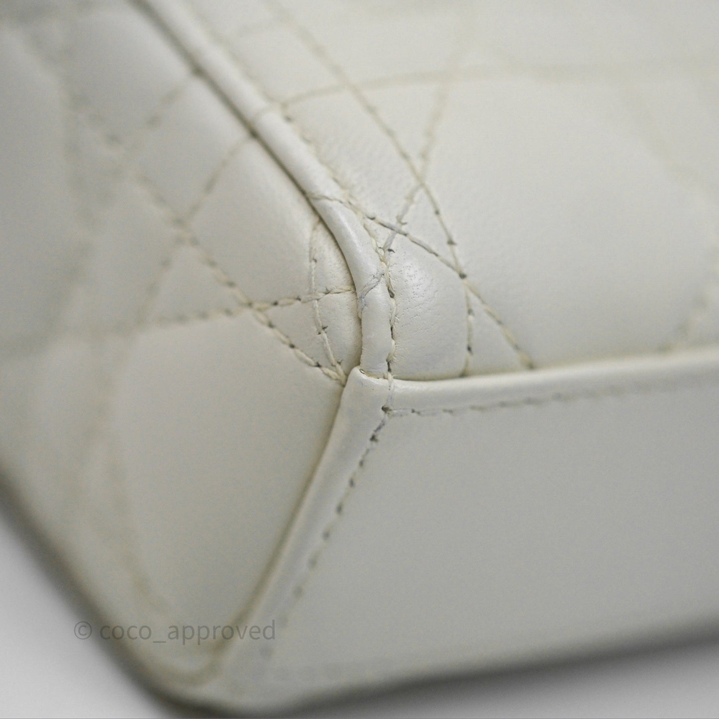 Dior Small Lady D-Joy Bag Ivory White Lambskin Cannage Gold Hardware