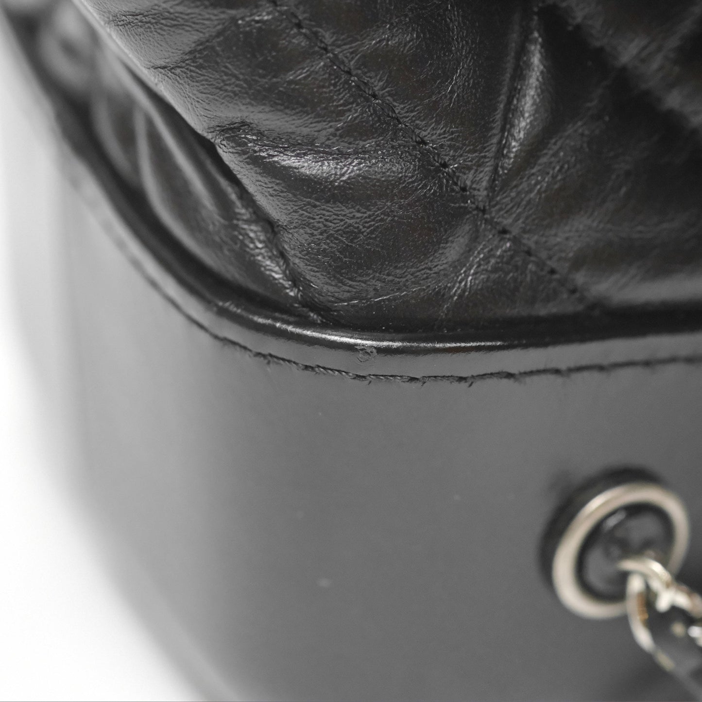Chanel Medium Chevron Gabrielle Backpack Black Aged Calfskin