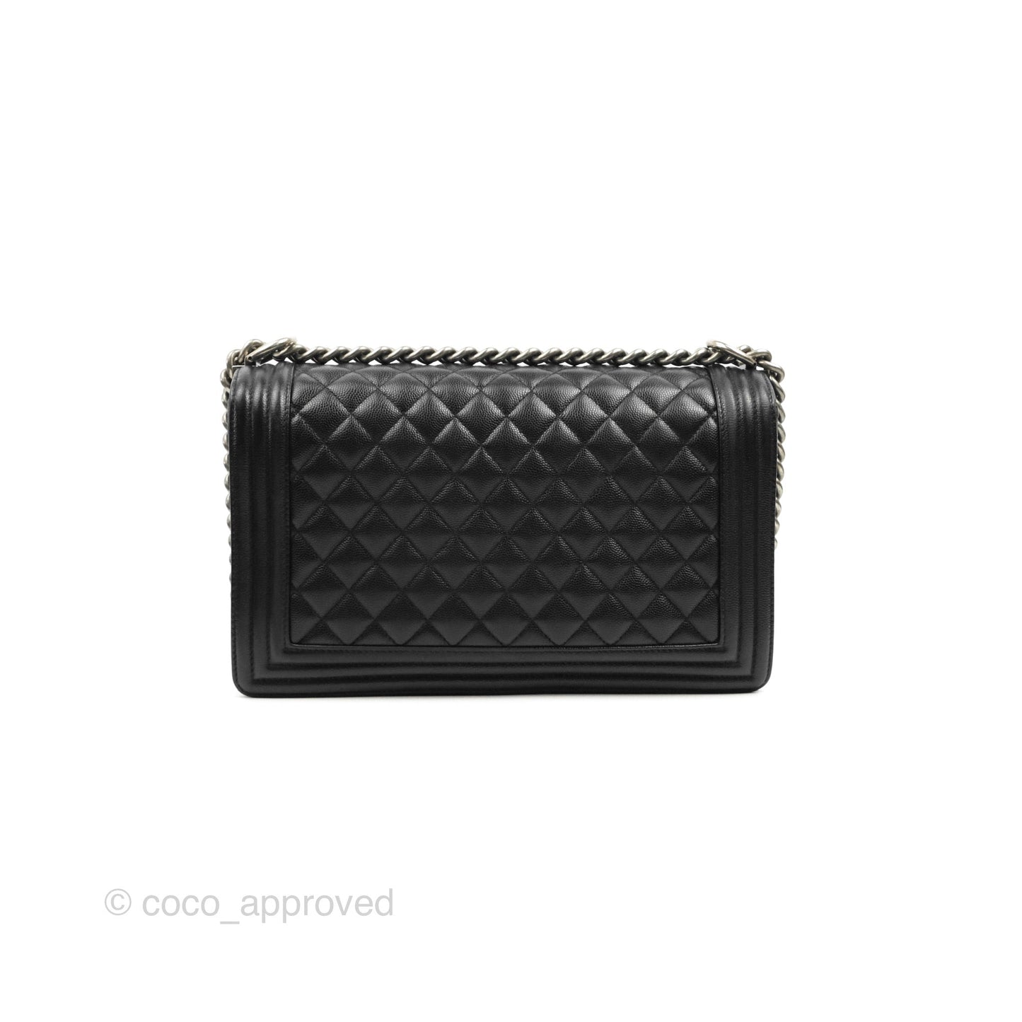 Chanel Quilted New Medium Boy Black Caviar Ruthenium Hardware