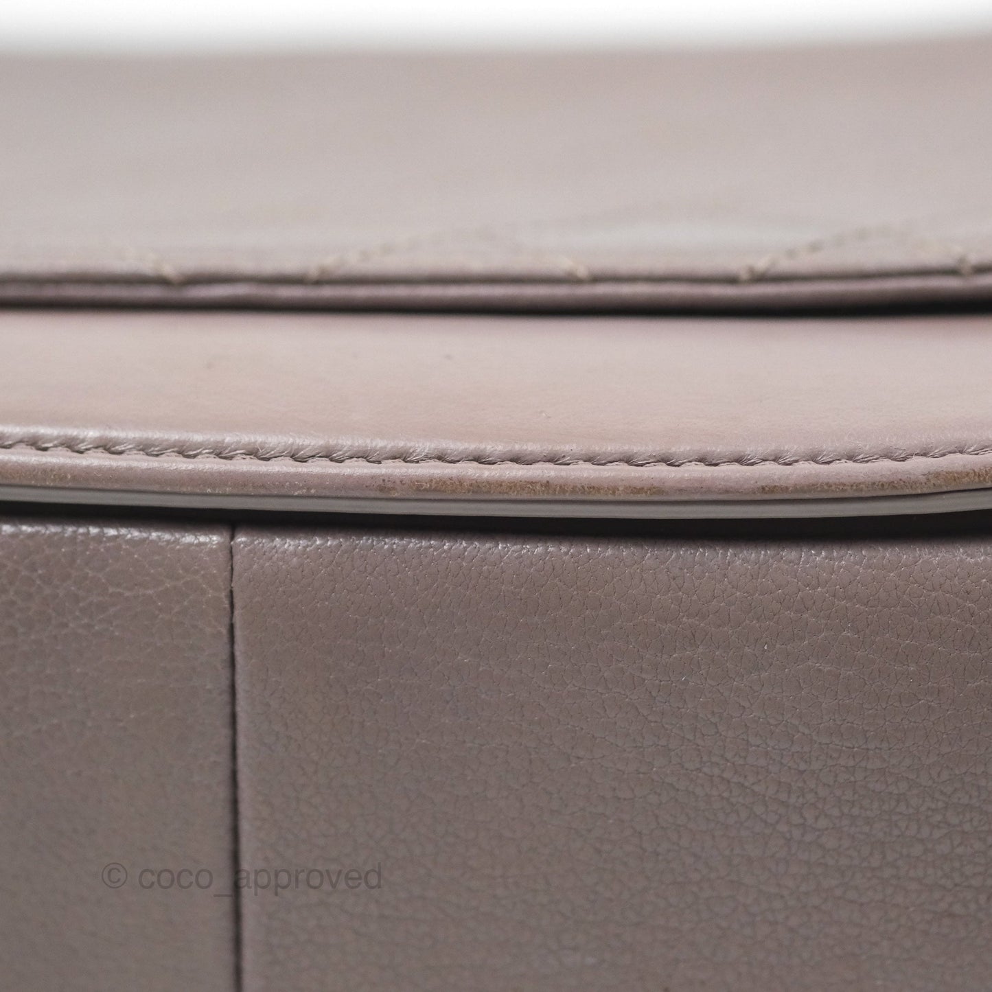 Chanel Coco Curve Flap Burnished Lilac Grey Calfskin Goatskin Antique Gold Hardware
