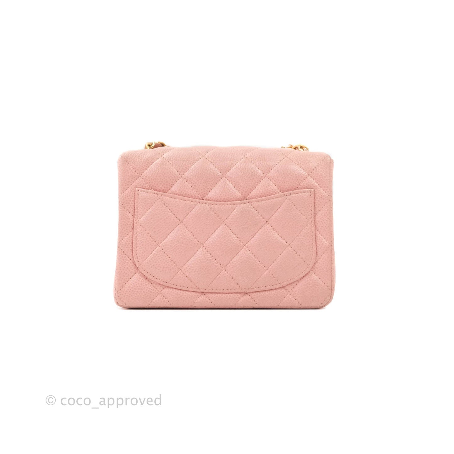 Chanel Quilted Vintage Mini Square Flap Pink Caviar 24K Gold Hardware