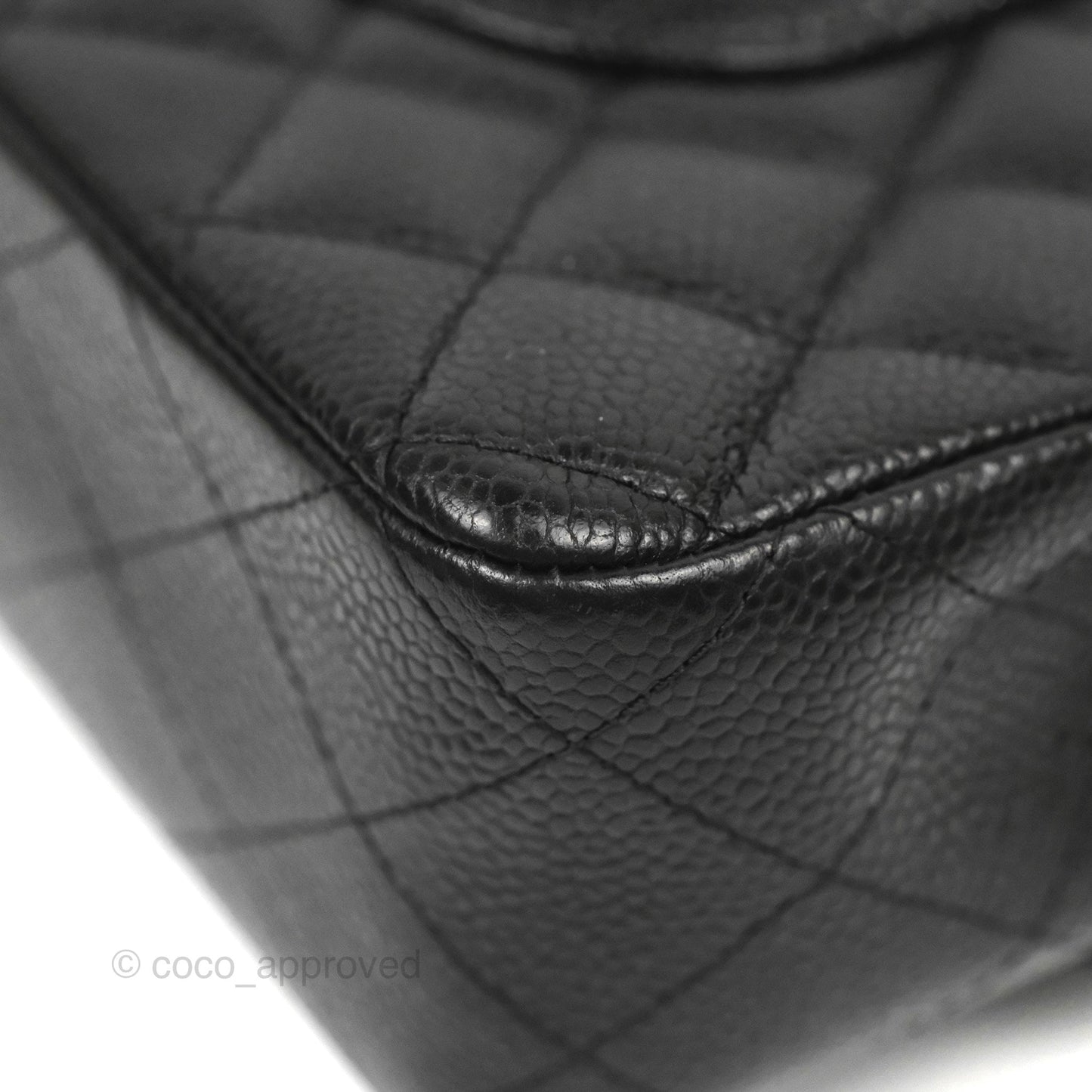 Chanel Classic M/L Medium Flap Quilted Black Caviar Silver Hardware