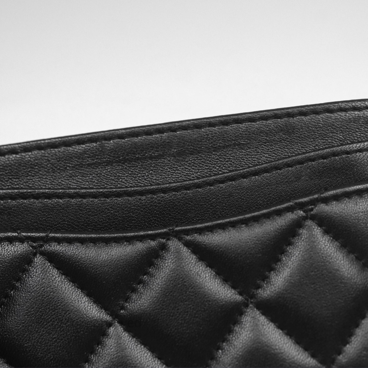 Chanel Classic Flat Card Holder Black Lambskin Silver Hardware