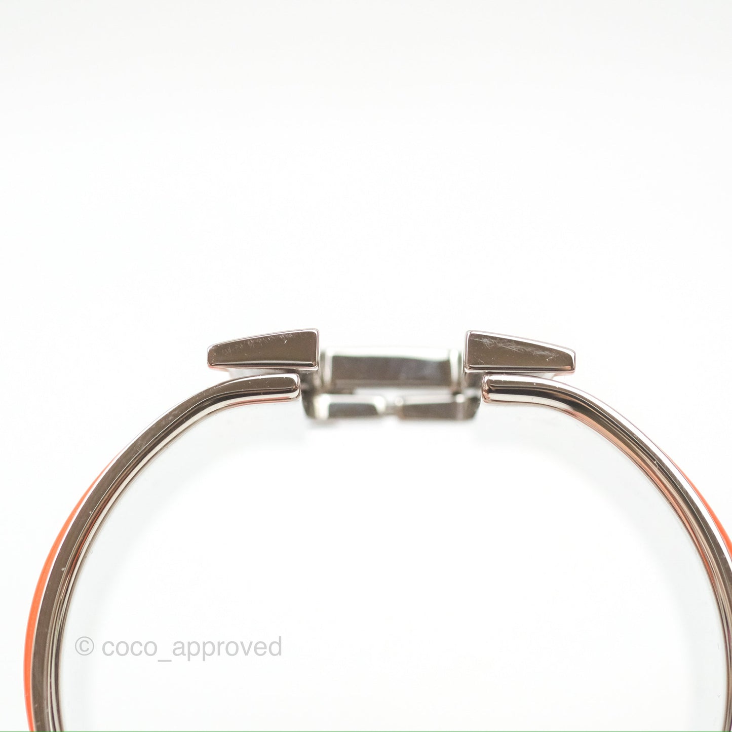 Hermès Clic Clac H Extra Wide Bracelet Orange Palladium Hardware