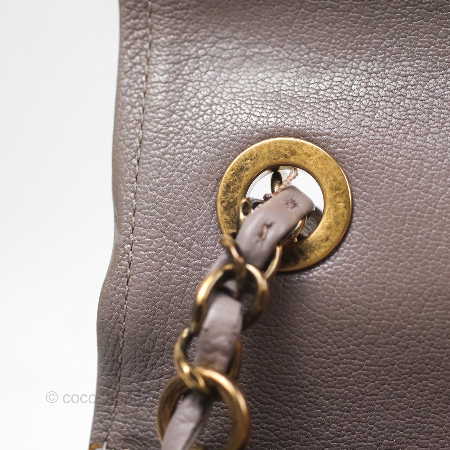 Chanel Coco Curve Flap Burnished Lilac Grey Calfskin Goatskin Antique Gold Hardware