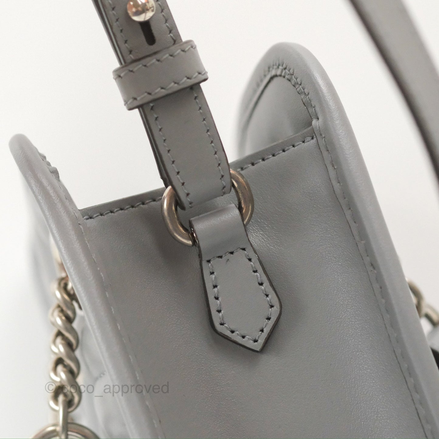 Gucci Mini GG Marmont Vertical Tote Bag Grey Silver Hardware