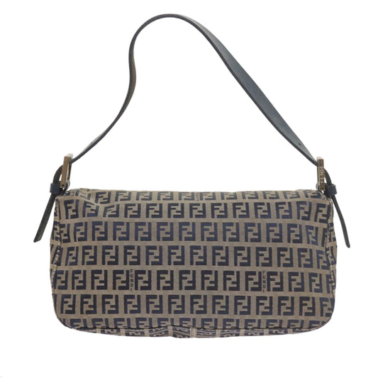 Luxury FendiZucchino Canvas Mamma Baguette Shoulder Bag Navy56197