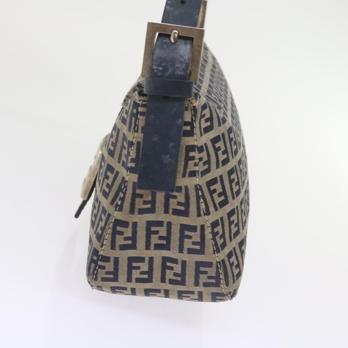 Luxury FendiZucchino Canvas Mamma Baguette Shoulder Bag Navy56197