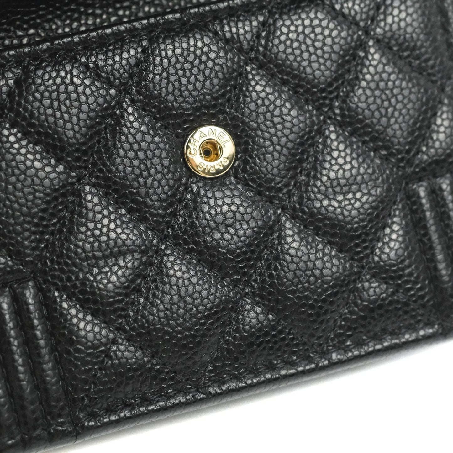 Chanel Quilted Small Boy Flap Wallet Black Caviar Gold Hardware