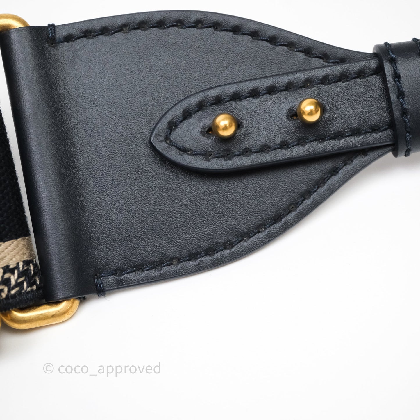 Christian Dior Navy 'Christian Dior Paris' Embroidery Shoulder Strap