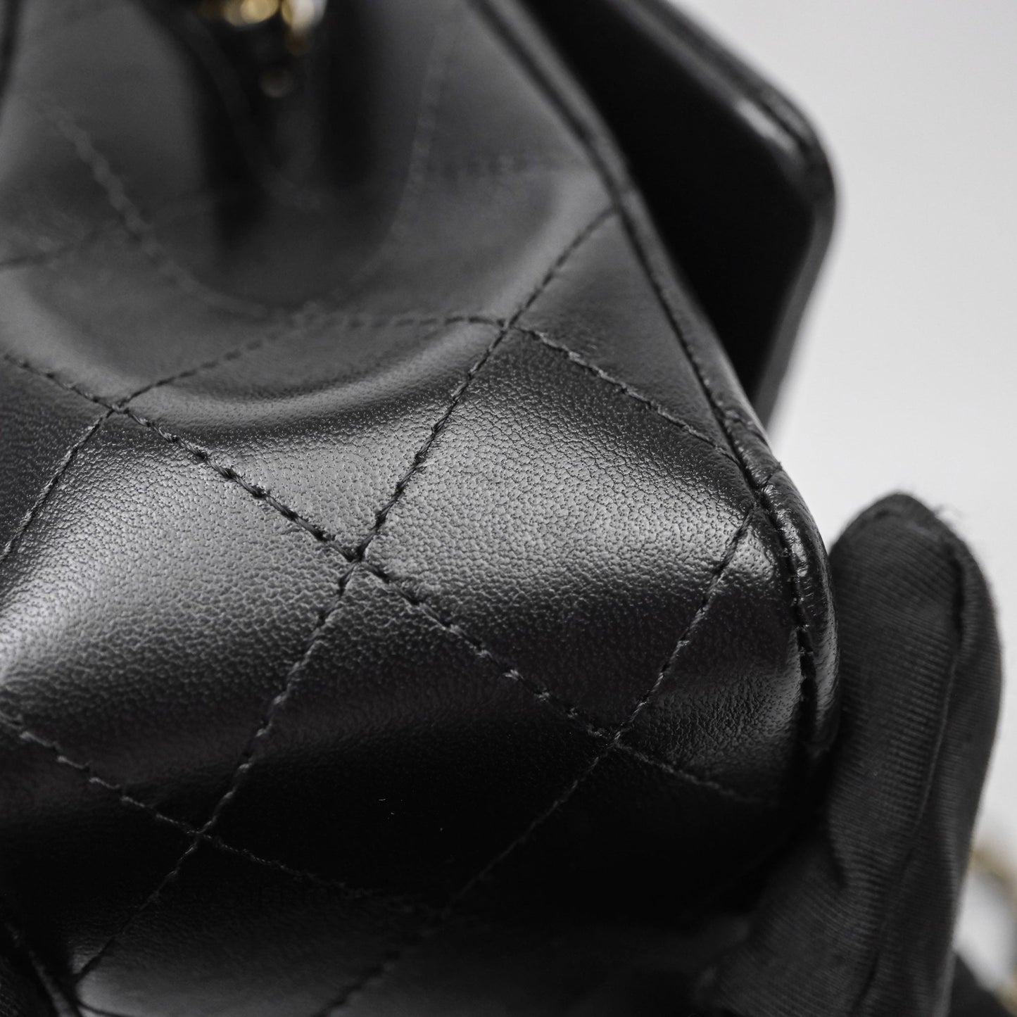Chanel Quilted Mini Rectangular Black Lambskin Gold Hardware
