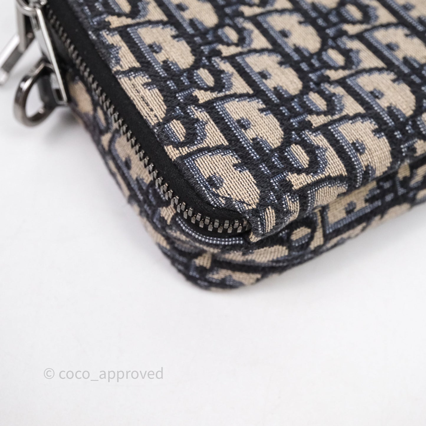 Dior Men's Crossbody Pouch Bag Blue Oblique Canvas