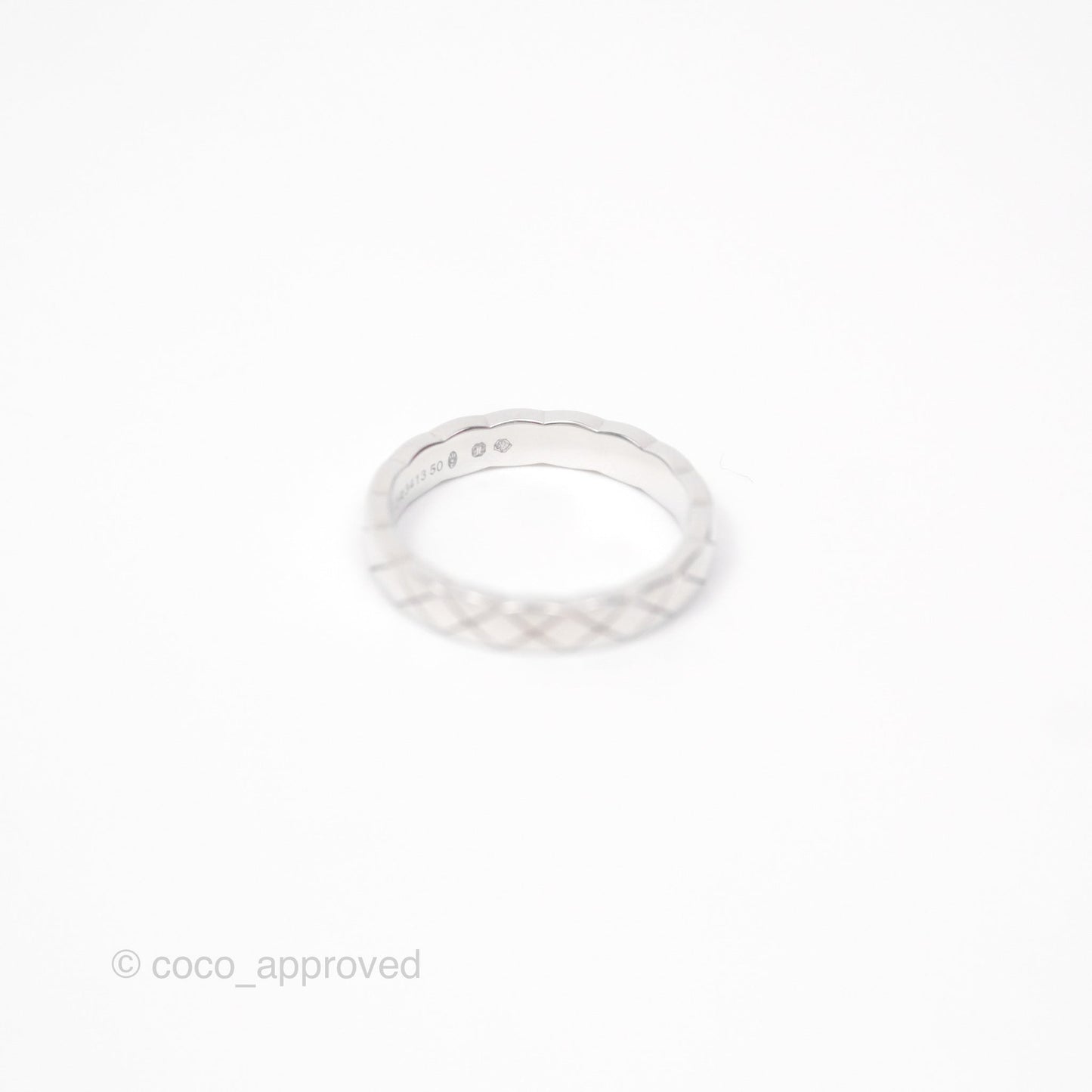 Chanel Coco Crush Ring 18K White Gold Mini Version Size 50