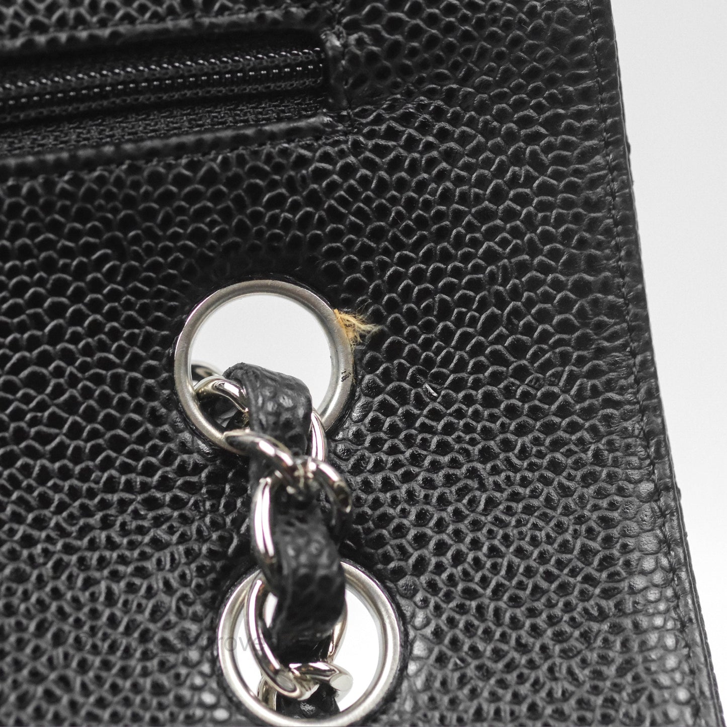 Chanel Classic M/L Medium Flap Quilted Black Caviar Silver Hardware