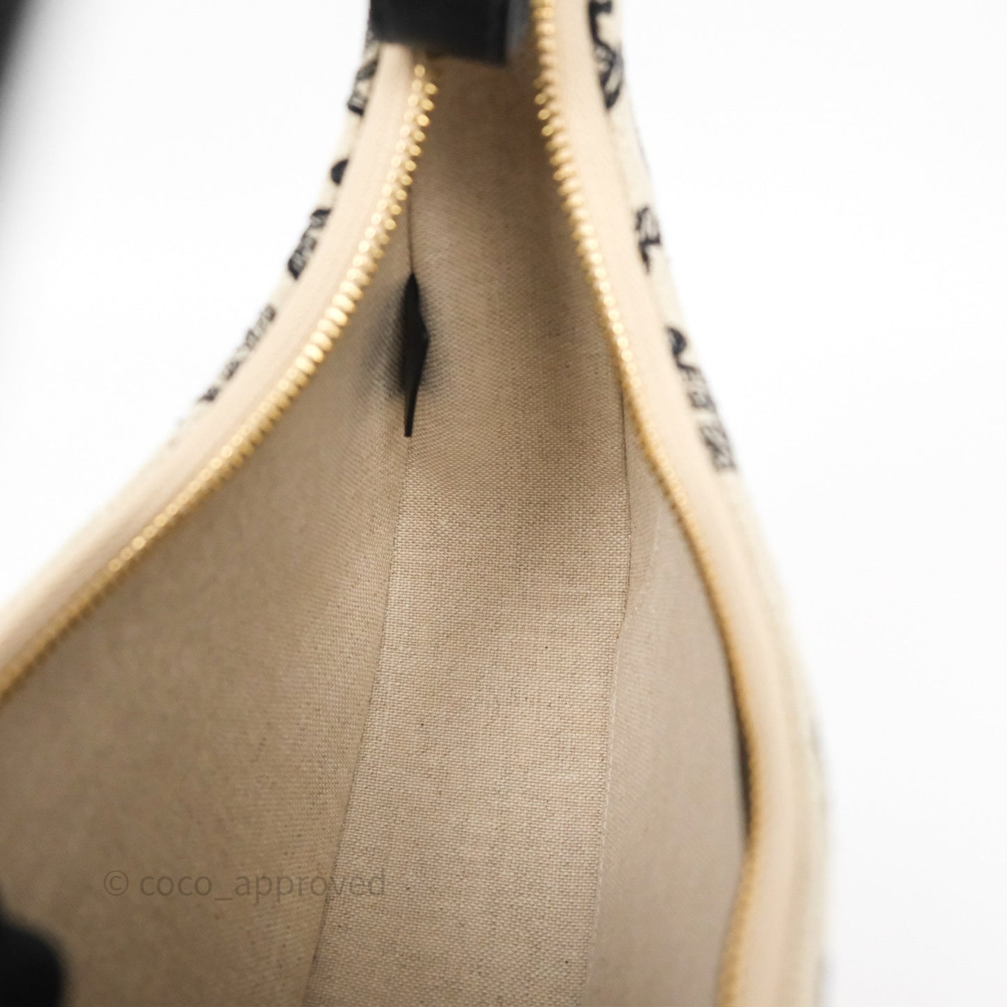 Celine Medium Ava Bag Triomphe Embroidered Black Natural