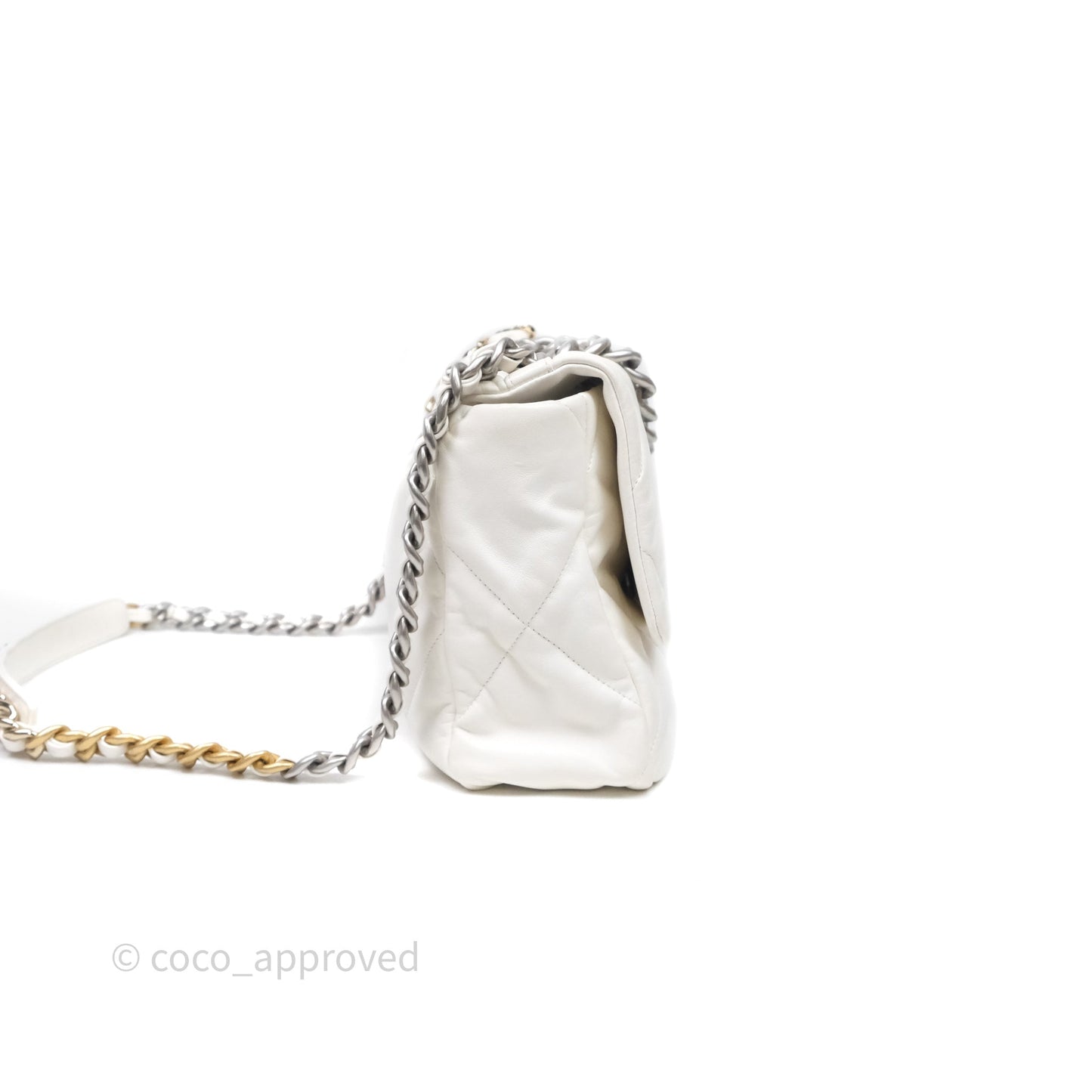 Chanel 19 Medium White Mixed Hardware