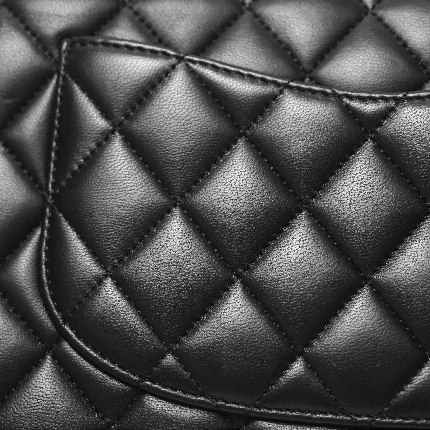 Chanel Classic M/L Medium Flap Quilted Black Lambskin Gold Hardware