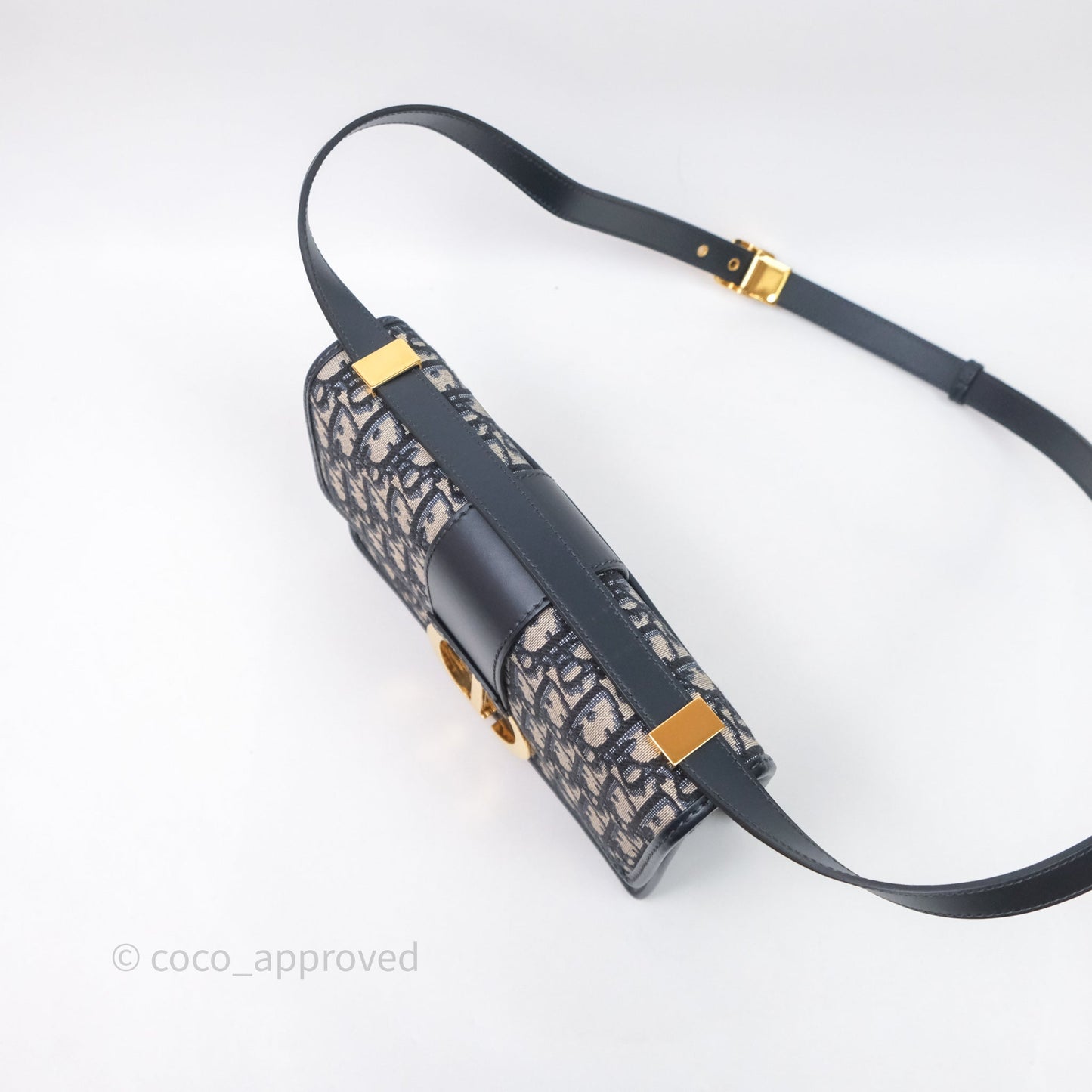 Christian Dior Small 30 Montaigne Bag Blue Dior Oblique Jacquard