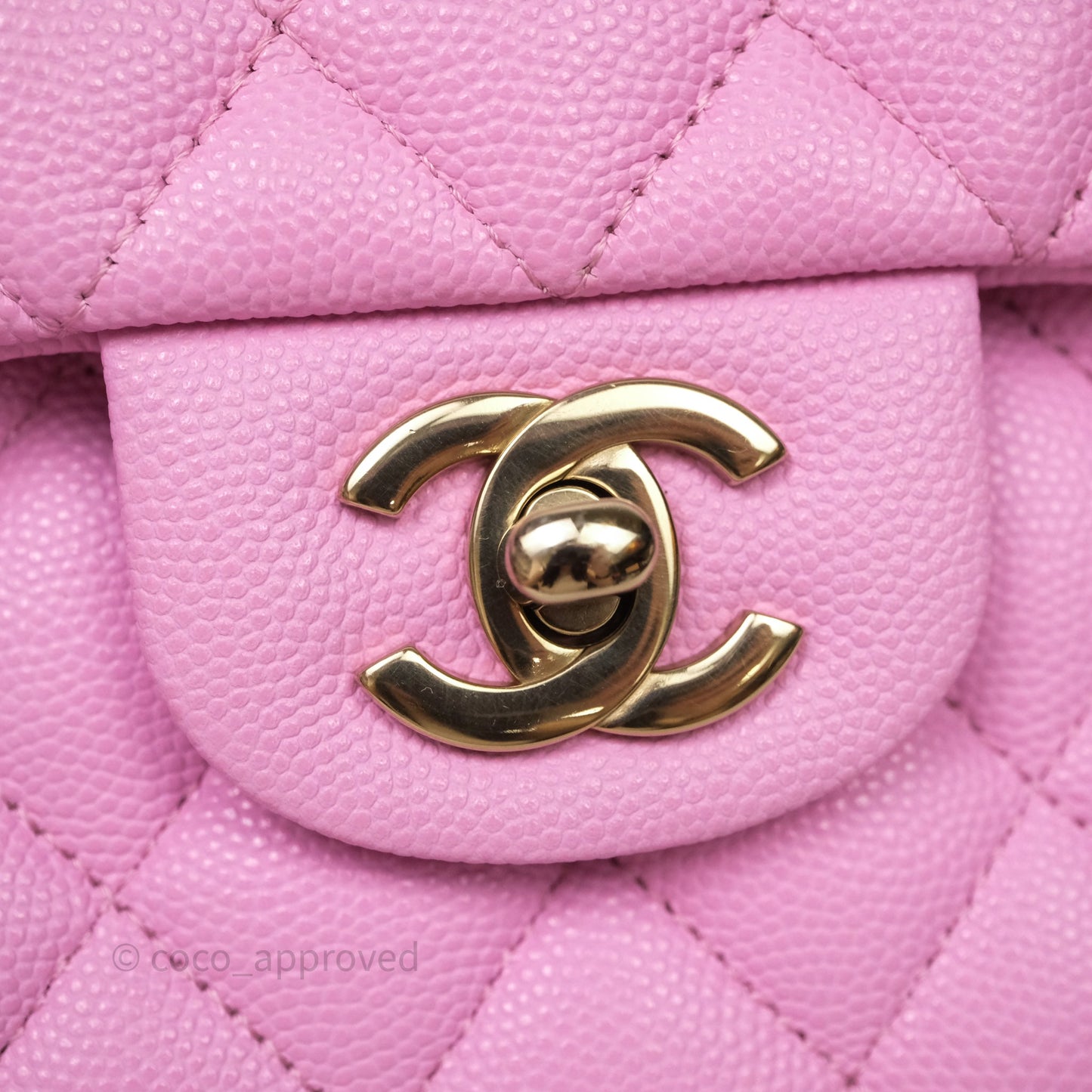 Chanel Small Classic Flap Quilted Pink Caviar Gold Hardware