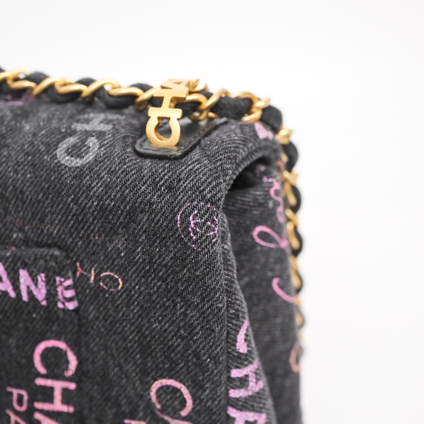 Chanel Large Denim Mood Flap Quilted Black Multicolor