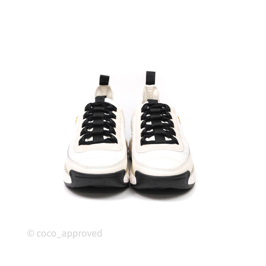 Chanel CC Sneakers Cream Black Size 37.5