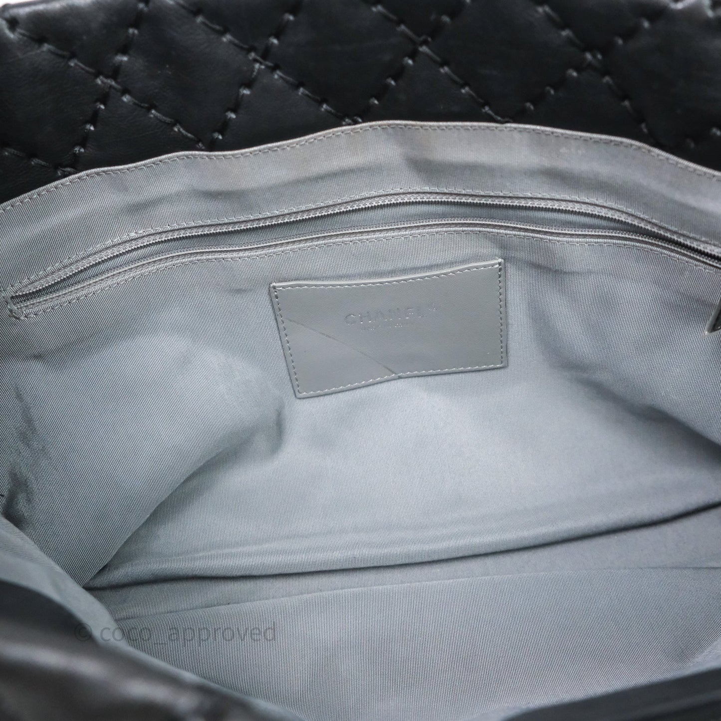 Chanel Ultimate Stitch Shopping Tote Black Calfskin Aged Silver Hardware