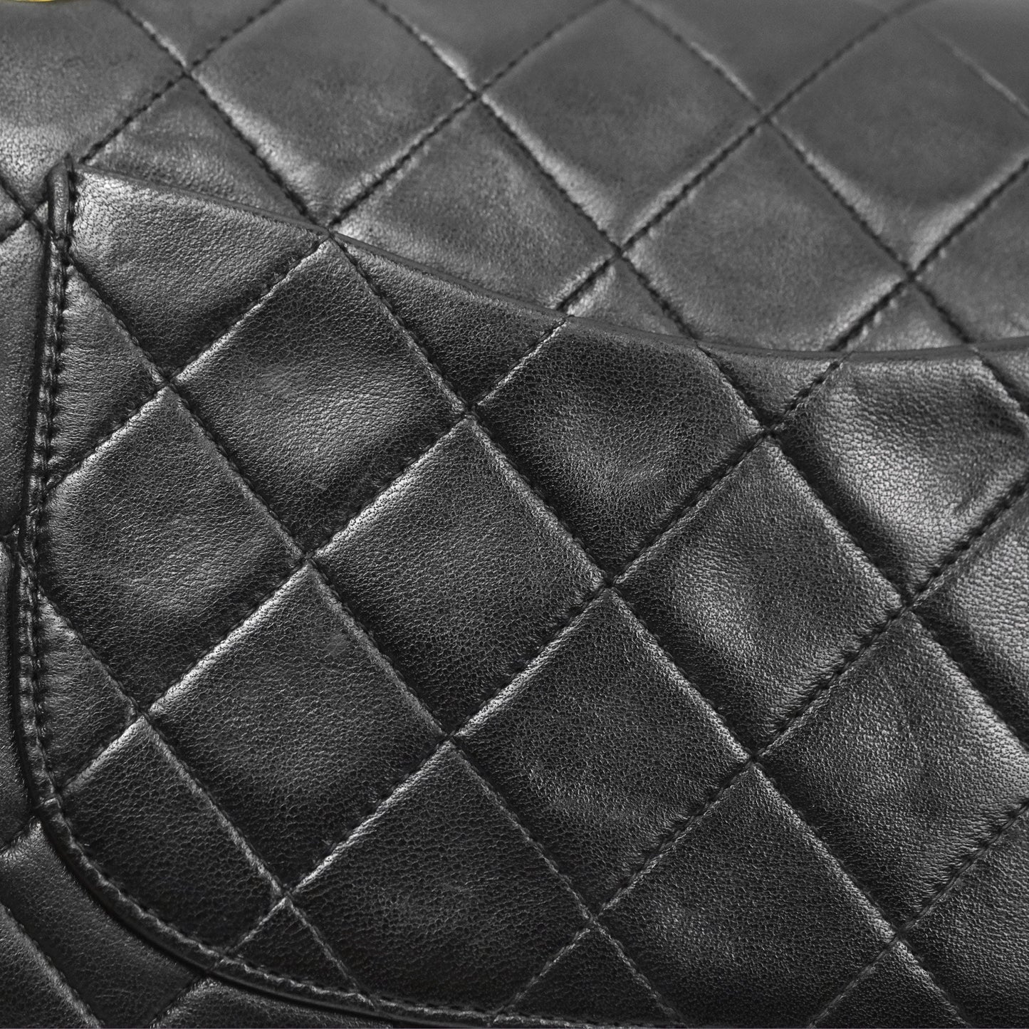 Chanel Vintage Classic Medium Flap Black Lambskin 24K Gold Hardware