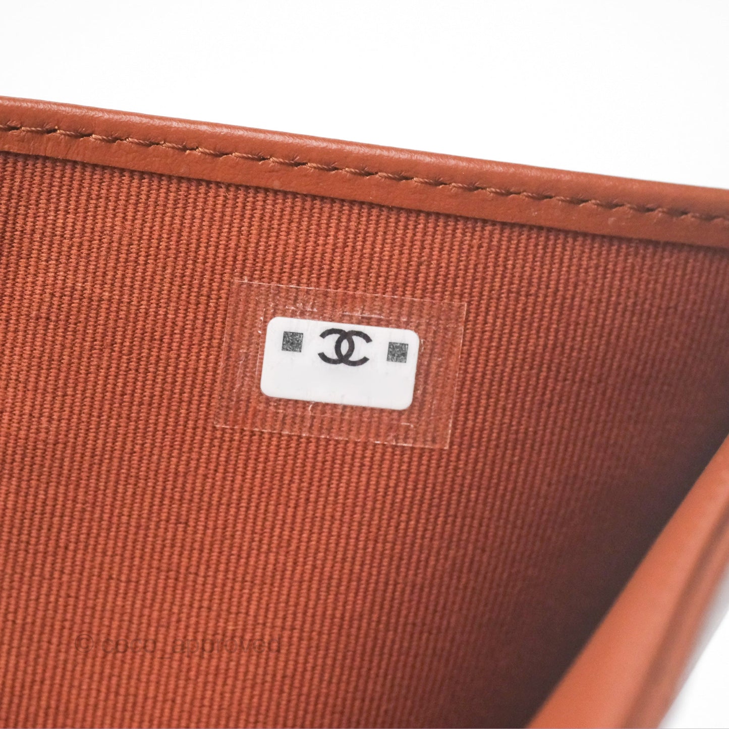Chanel 19 Quilted Passport Holder Tan Lambskin Gold Hardware