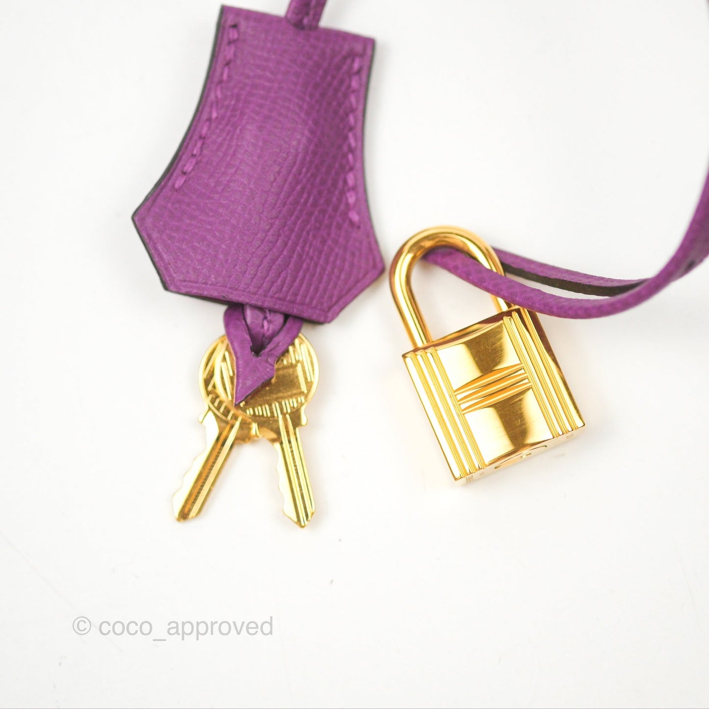 Hermès Bolide 1923 31 Purple Epsom Palladium Hardware