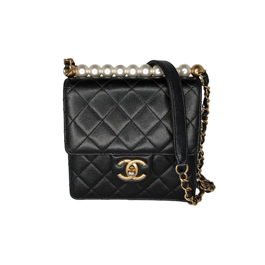 Luxury Chanel bag Small Goatskin Quilted Chic Pearls Flap Bag