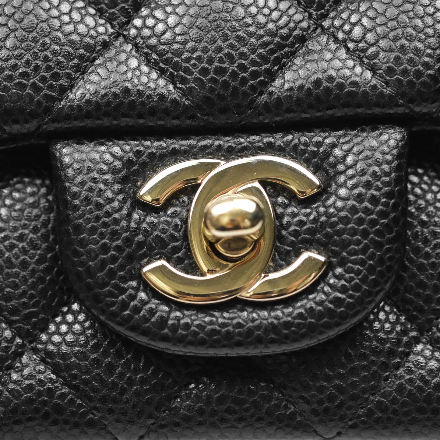 Chanel Quilted Mini Rectangular Black Caviar Gold Hardware