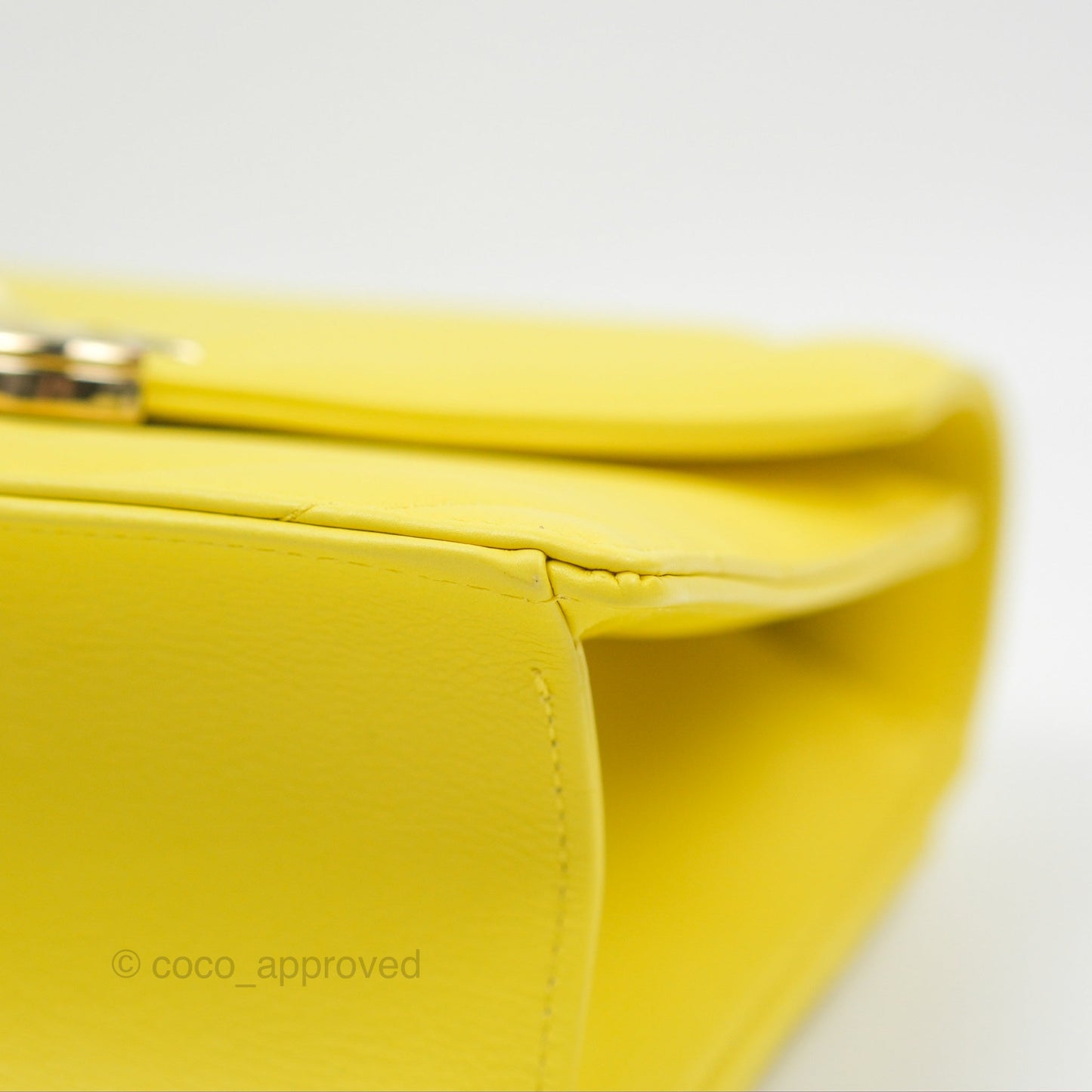 Chanel Chevron Square Envelope Flap Bag Yellow 19C