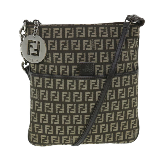 Luxury FendiZucchino Canvas Shoulder Bag Brown56323