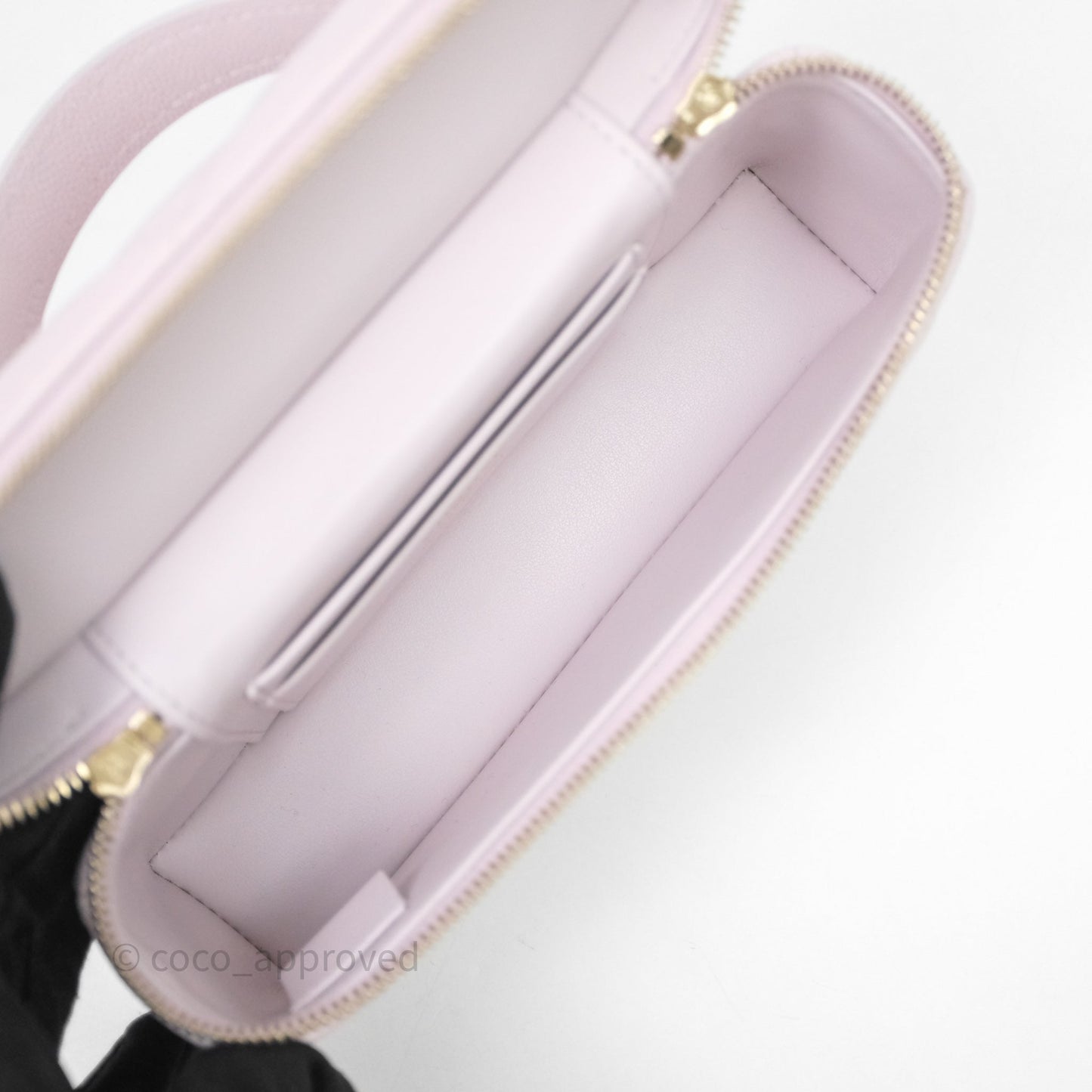 Chanel Top Handle Long Vanity with Chain Light Lilac Pink Caviar Gold Hardware