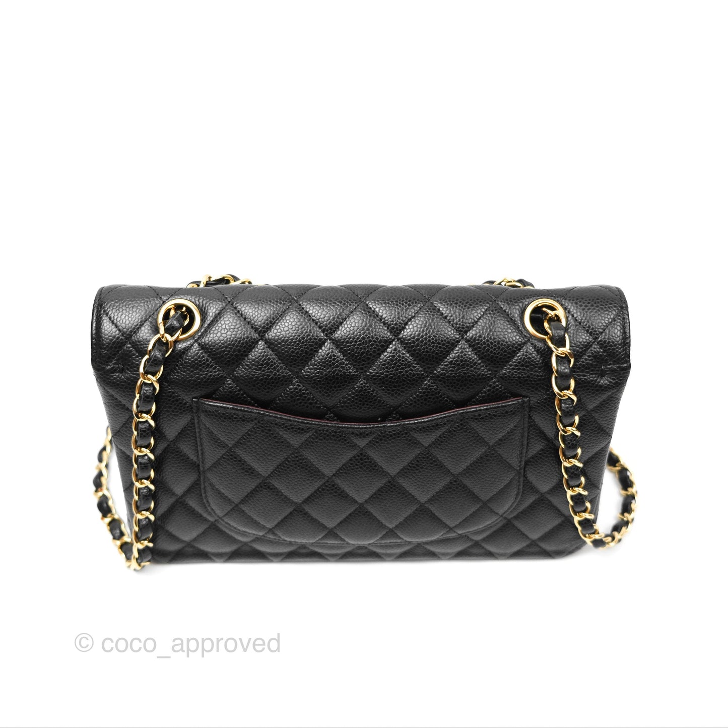 Chanel Medium Classic Flap Quilted Black Caviar Gold Hardware