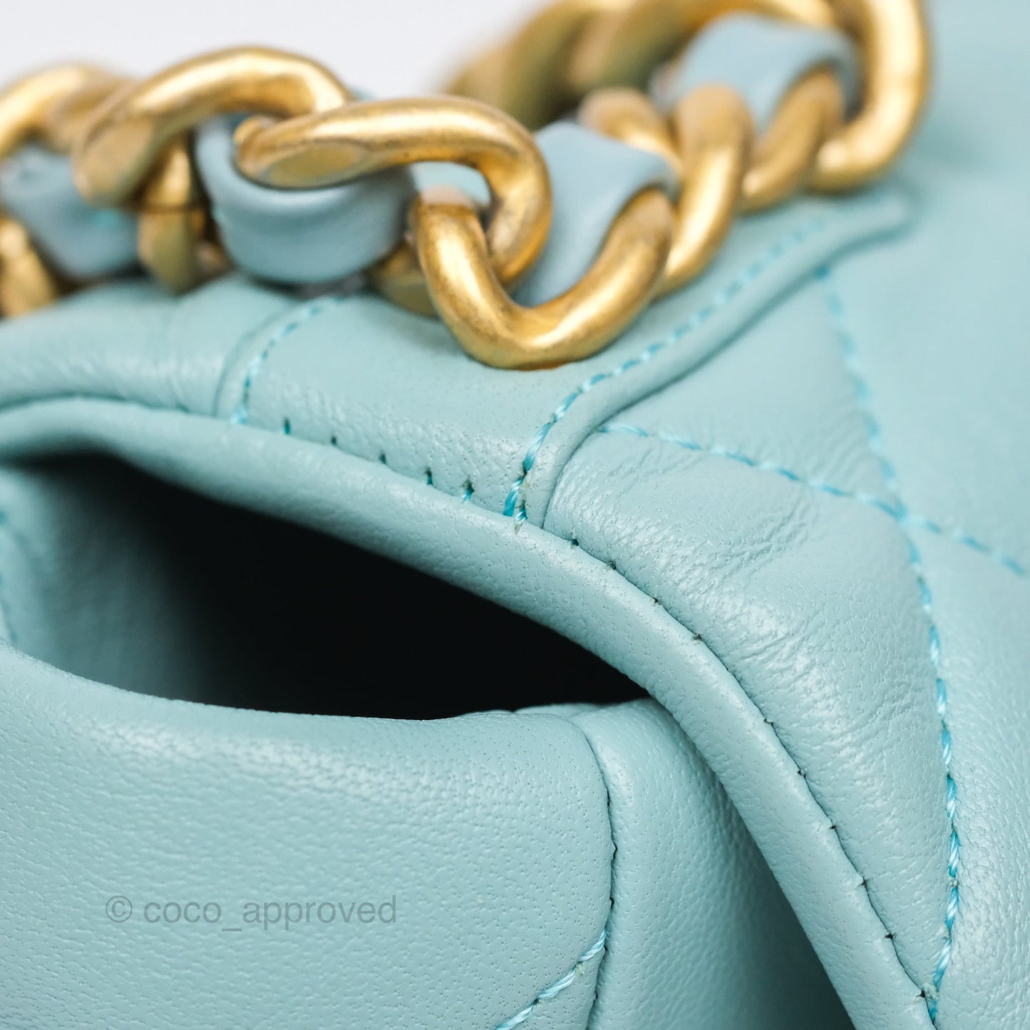 Chanel 19 Small Tiffany Blue Mixed Hardware