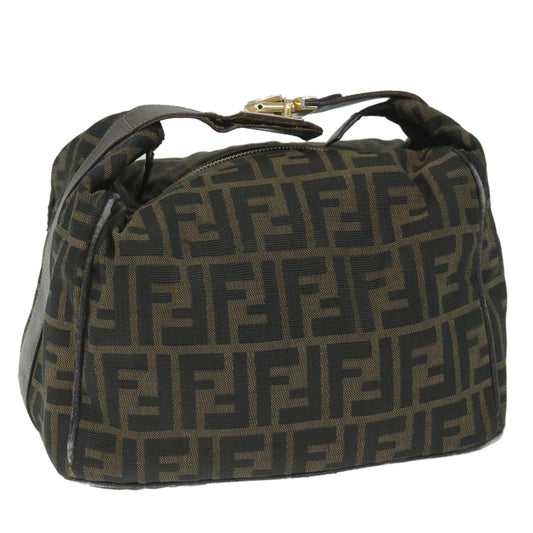 Luxury FendiZucca Canvas Vanity Cosmetic Pouch Black Brown56386