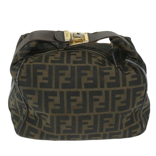 Luxury FendiZucca Canvas Vanity Cosmetic Pouch Black Brown56386