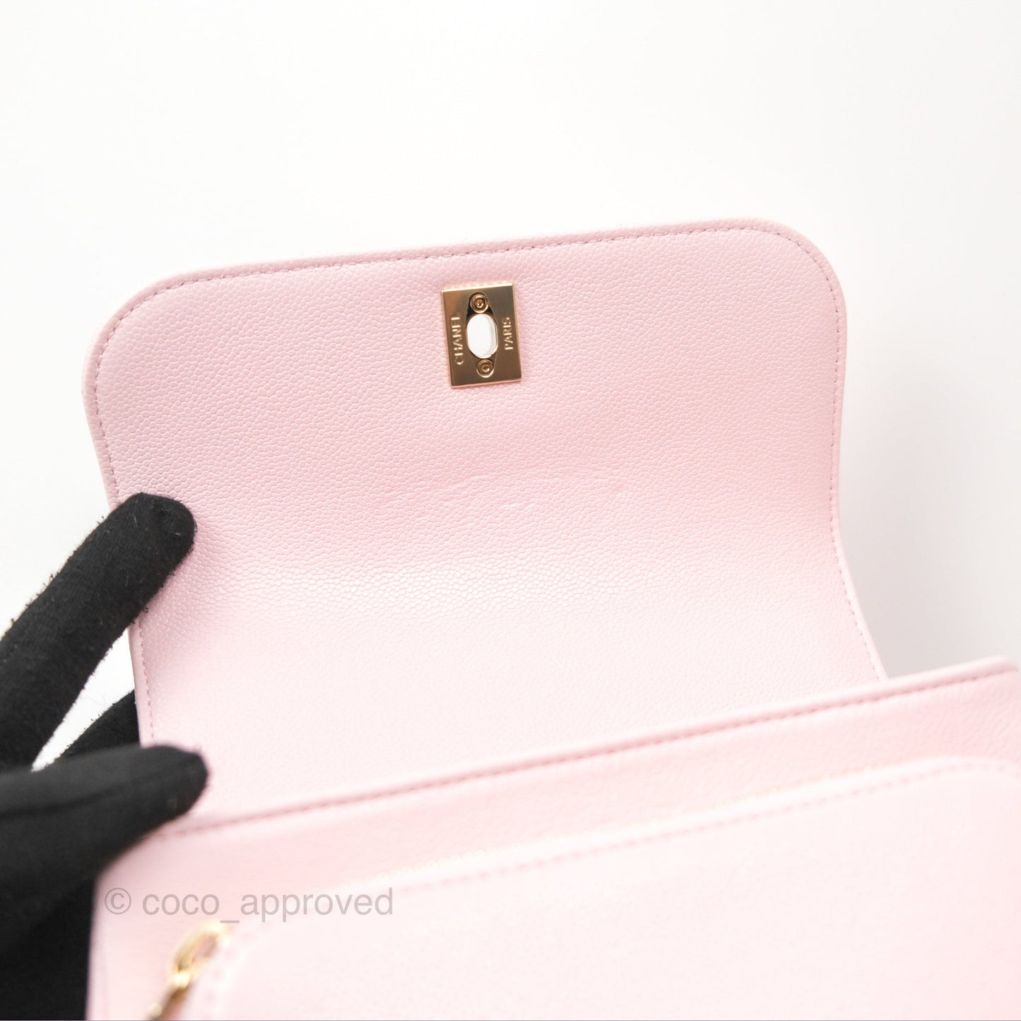 Chanel Quilted Small Business Affinity Flap Light Pink Caviar Gold Hardware
