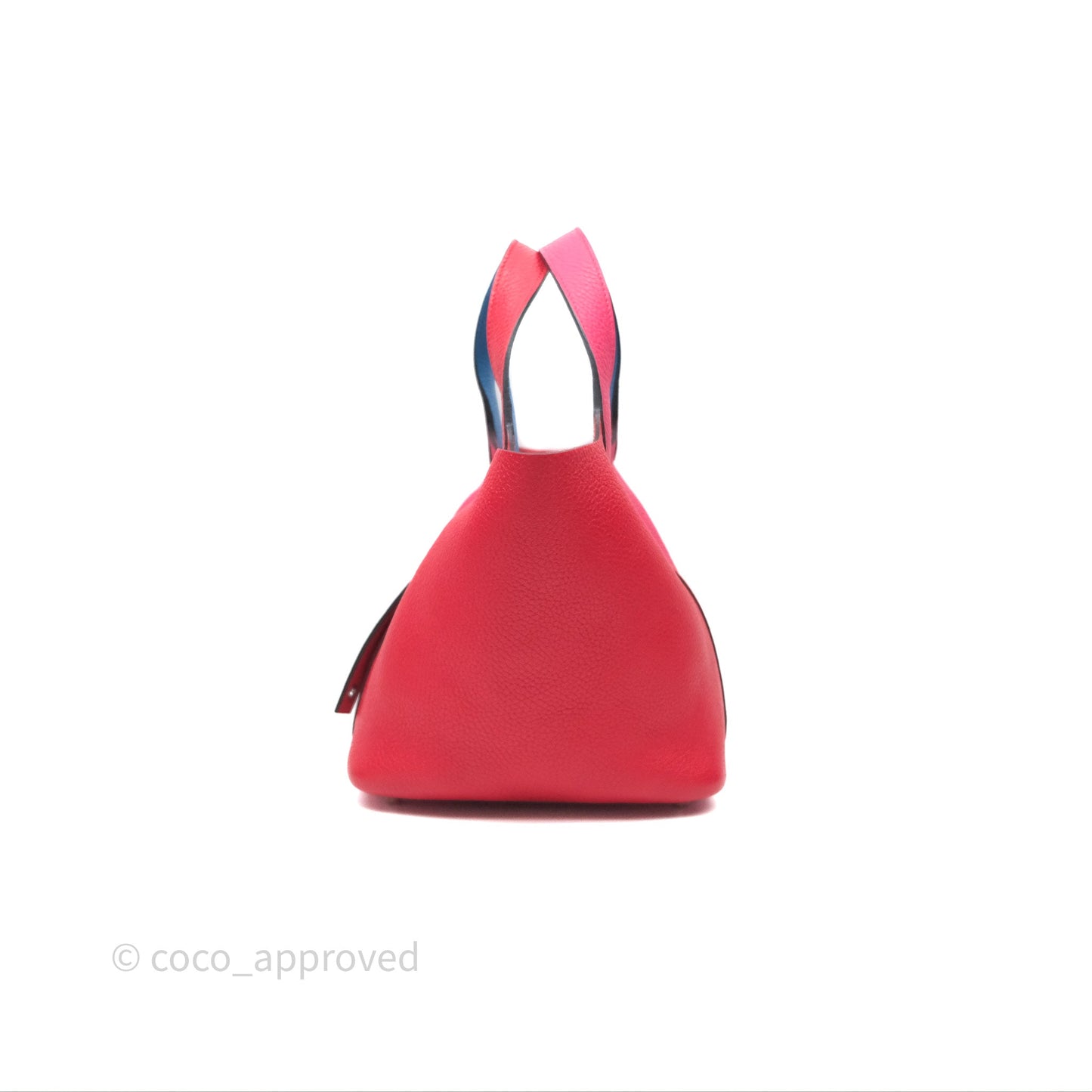 Hermès Picotin 18 Rouge de Coeur S3/ Rose Extrême I6/ Bleu Zanzibar B3 Clemence Palladium Hardware